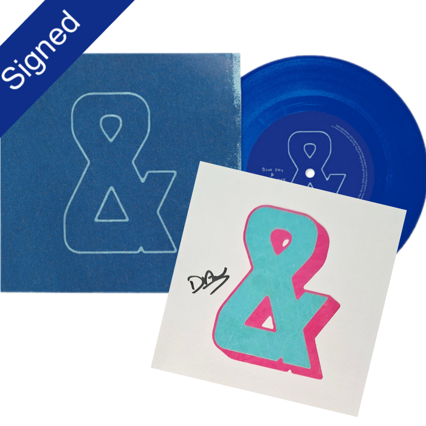 SIGNED Bastille: "&" Part Two - Blue Vinyl 7" with Signed Art Card