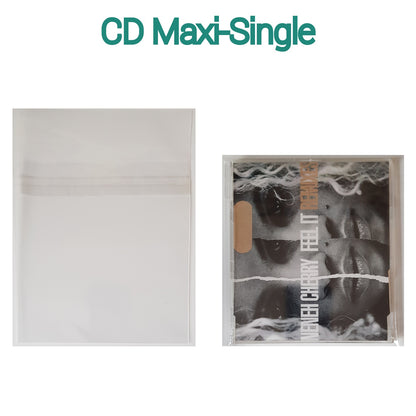 CD 7mm Maxi-Single Protective Resealable Sleeves 100-pack Made in Japan