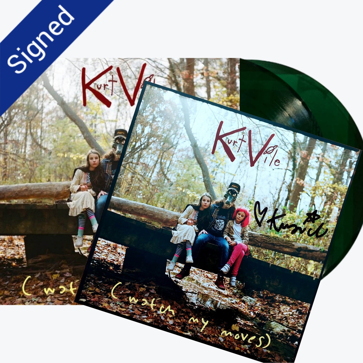 SIGNED Kurt Vile: (Watch My Moves) - Emerald Vinyl 2xLP