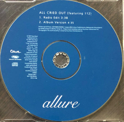 Allure Ft. 112: All Cried Out - UK Promo CD Single (NM/NM)