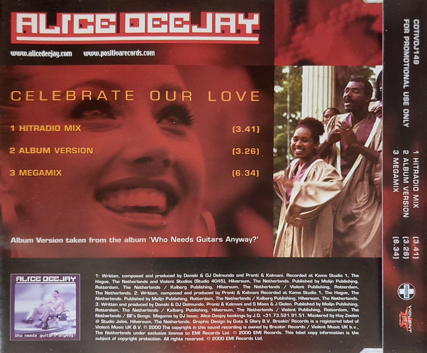 Alice Deejay: Celebrate Our Love - CD promotionnel britannique (NM / NM)