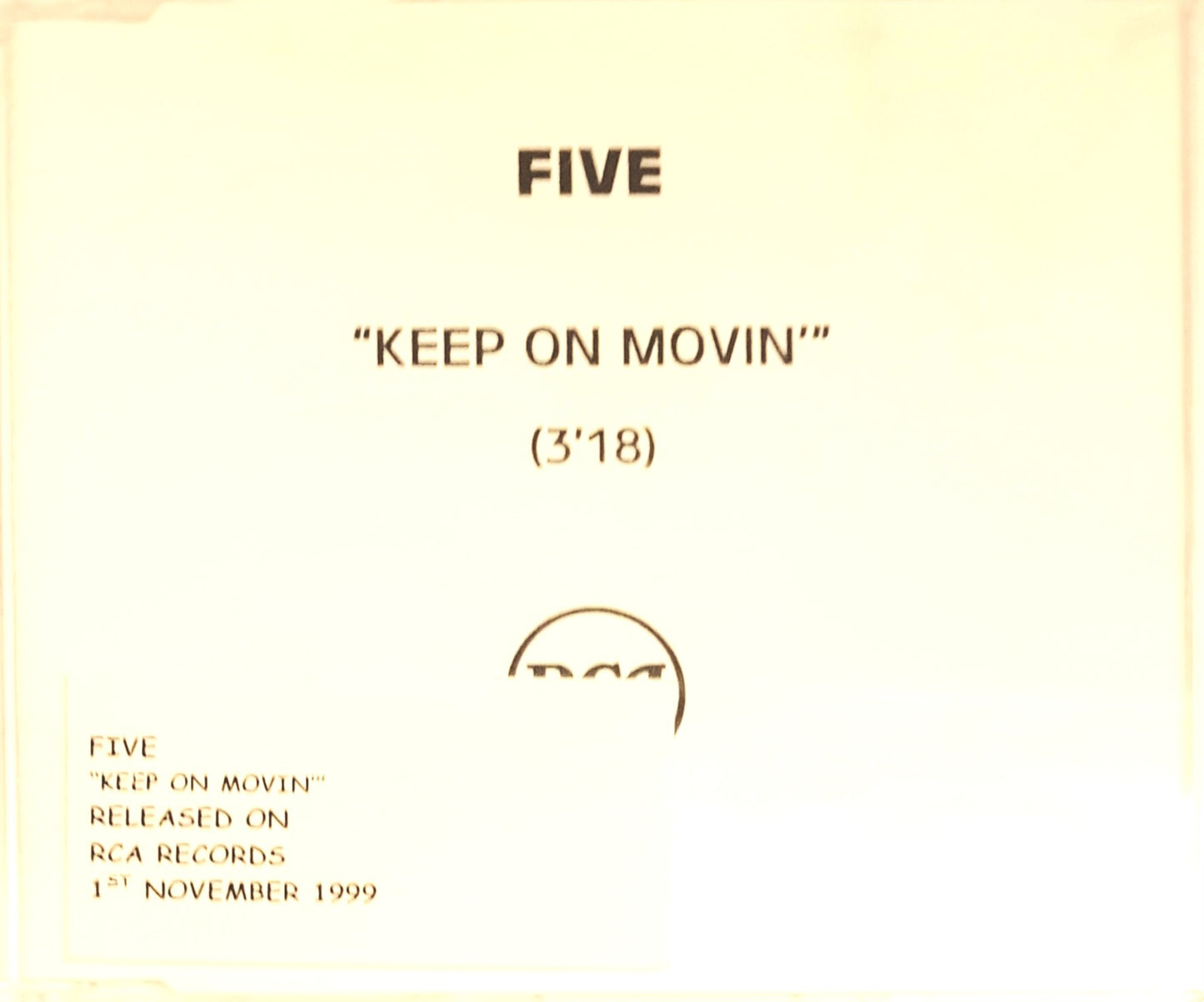 Five: Keep On Movin' - Promo CDr Single (NM/NM)