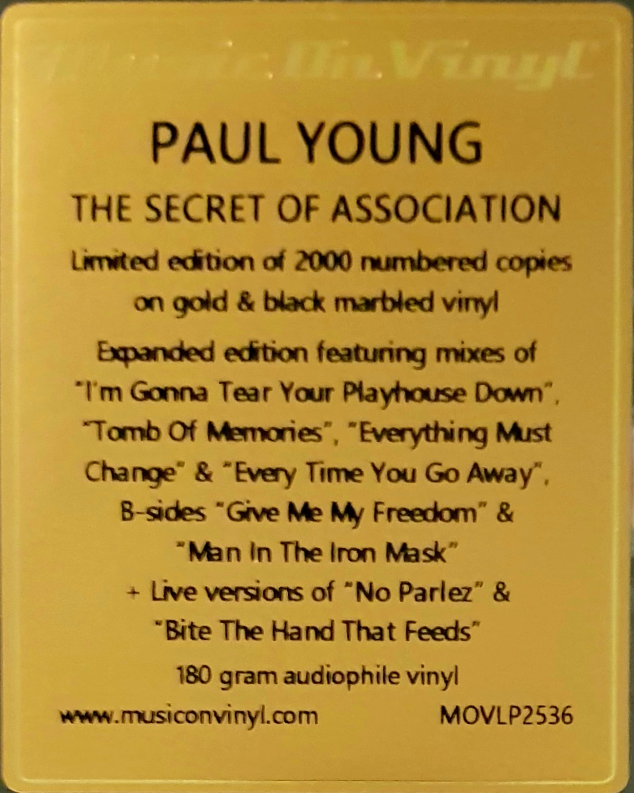 SIGNIERTE Paul Young: The Secret Of Association – Nummeriertes gold-schwarzes Vinyl-Bundle