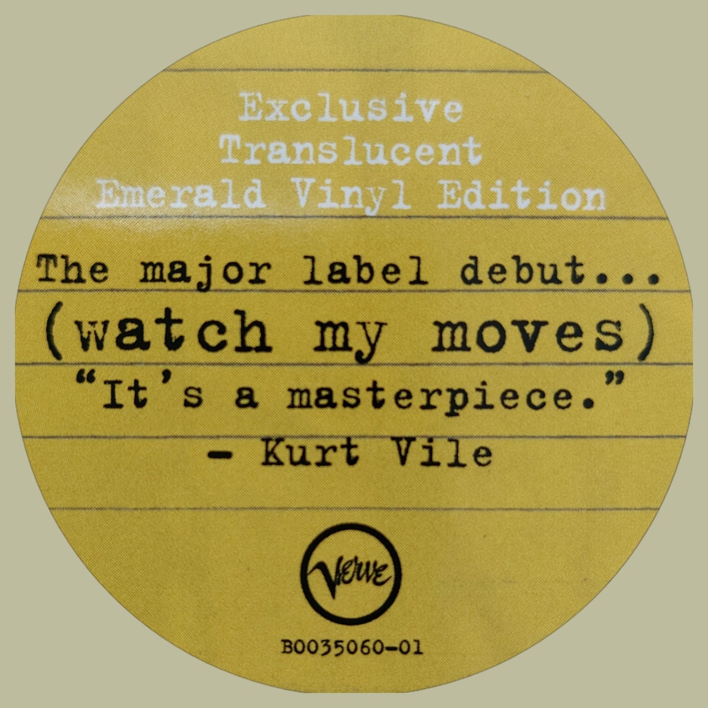 SIGNÉ Kurt Vile: (Watch My Moves) - Vinyle vert émeraude translucide 2xLP